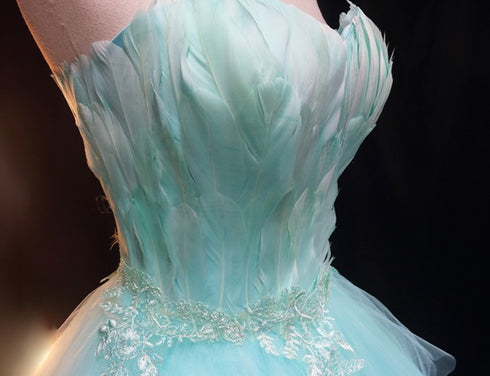Mint Green Strapless Sheath Wedding Dress - Layered Tulle Ruffle Dress - Princess Wedding Dress with Sweetheart Neckline Plus Size